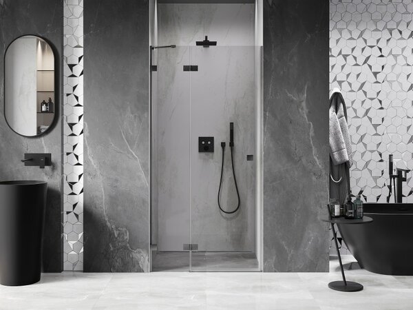 Mexen, Ușă de duș pivotantă Mexen Lunar, stânga, 100 cm, transparentă, gri bronz periat - 834-100-000-66-00-L