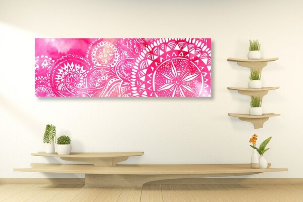 Tablou Mandala acuarel roz