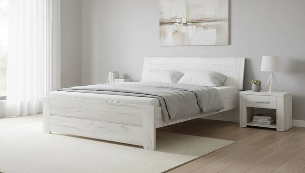 Cadru pat ANGEL 160x200, alb, PAL melaminat