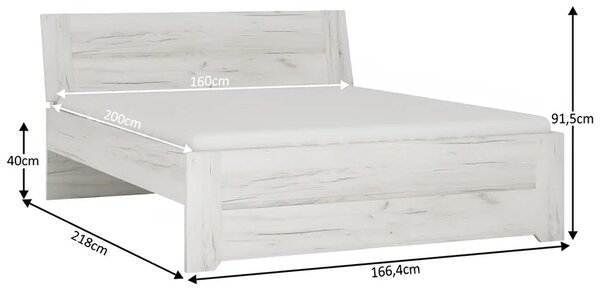 Cadru pat ANGEL 160x200, alb, PAL melaminat