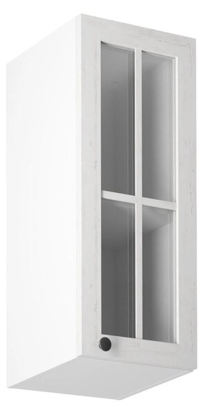Dulap superior cu sticlă G30S, model dreapta, alb/pin Andersen, PROVEN