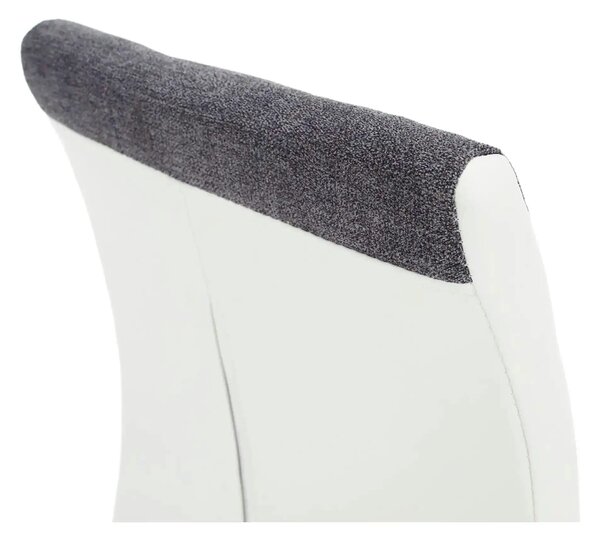 Scaun SALOMA NEW, gri/alb/crom, stofa clasica/piele ecologica/metal, 4