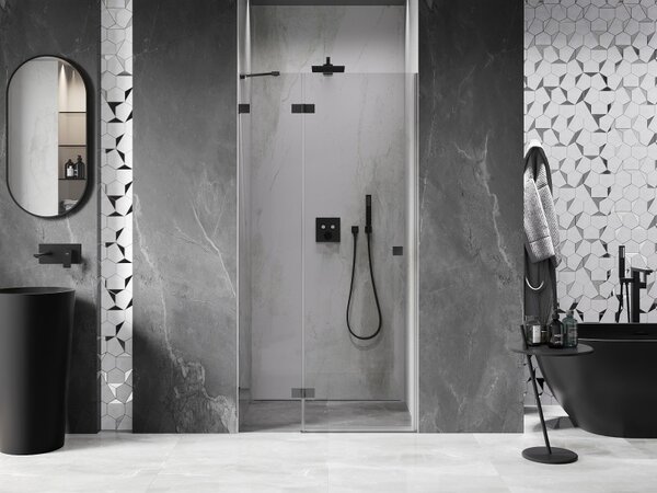 Mexen, Ușă de duș pivotantă Mexen Lunar, stânga, 95 cm, transparentă, culoare bronz - 834-095-000-95-00-L
