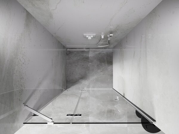 Mexen, Ușă de duș pivotantă Mexen Lunar, stânga, 70 cm, transparentă, albă - 834-070-000-20-00-L