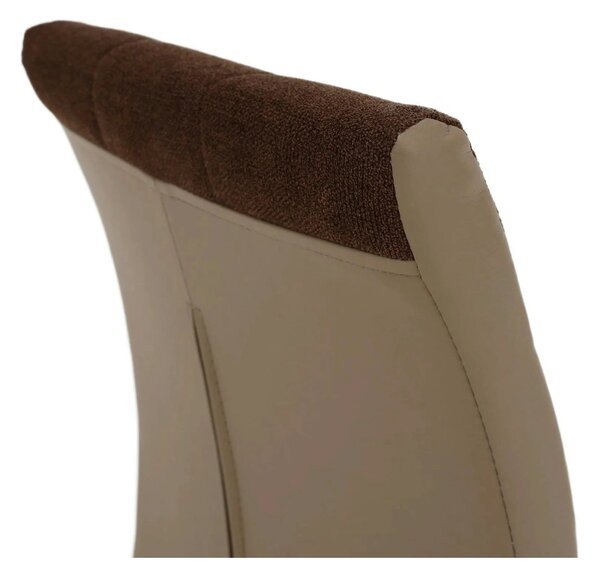 Scaun bucătărie SALOMA NEW, maro/bej, stofa clasica/piele ecologica/me