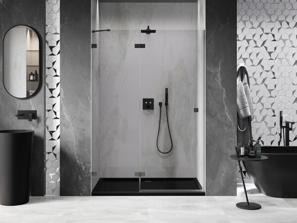 Mexen, Ușă de duș pivotantă Mexen Lunar, stânga, 130 cm, transparentă, culoare bronz - 834-130-000-95-00-L