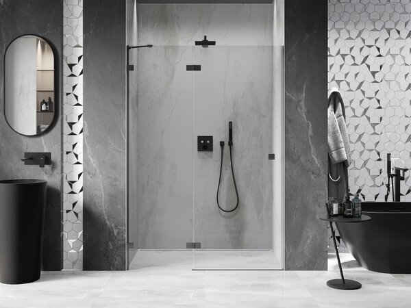 Mexen, Ușă de duș pivotantă Mexen Lunar, stânga, 130 cm, transparentă, culoare bronz - 834-130-000-95-00-L
