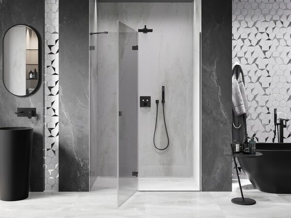 Mexen, Ușă de duș pivotantă Mexen Lunar, stânga, 130 cm, transparentă, culoare bronz - 834-130-000-95-00-L