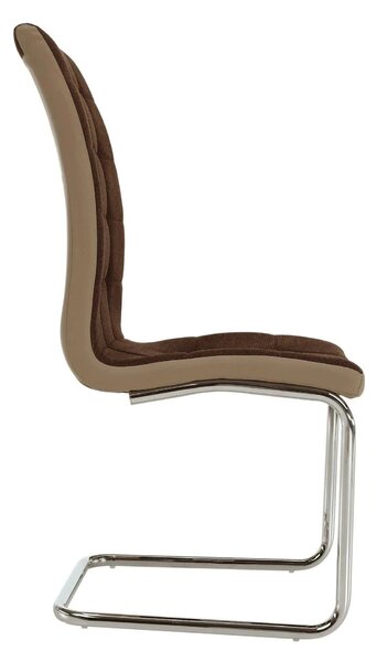 Scaun bucătărie SALOMA NEW, maro/bej, stofa clasica/piele ecologica/me
