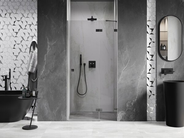 Mexen, Ușă de duș cu balamale pe dreapta Mexen Lunar 95 cm, transparentă, gri bronz periat - 834-095-000-66-00-P