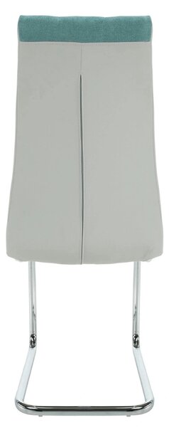 Scaun bucatarie SALOMA NEW, textil/piele ecologica/metal, mentol/gri/c