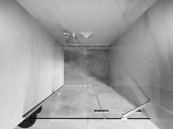 Mexen, Ușă de duș pivotantă Mexen Lunar, dreapta, 70 cm, transparentă, albă - 834-070-000-20-00-P