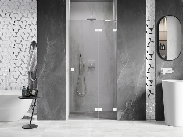 Mexen, Ușă de duș pivotantă Mexen Lunar, dreapta, 70 cm, transparentă, albă - 834-070-000-20-00-P