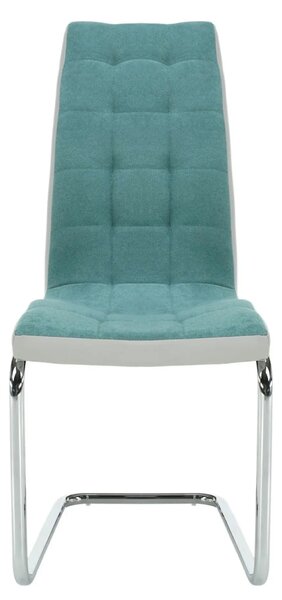 Scaun bucatarie SALOMA NEW, textil/piele ecologica/metal, mentol/gri/c