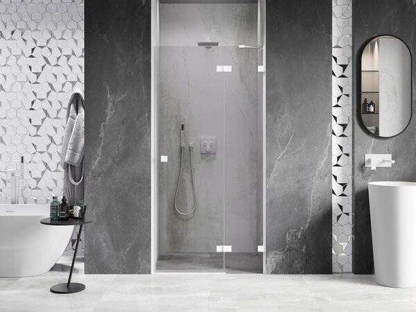 Mexen, Ușă de duș pivotantă Mexen Lunar, dreapta, 70 cm, transparentă, albă - 834-070-000-20-00-P