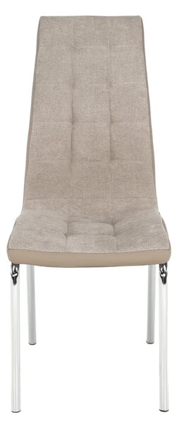 Scaun dining GERDA NEW, bej/crom, textil/piele ecologica/metal, 42x58x