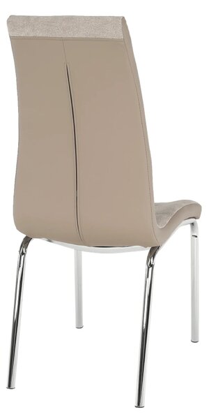 Scaun dining GERDA NEW, bej/crom, textil/piele ecologica/metal, 42x58x