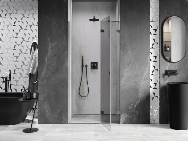 Mexen, Ușă de duș cu balamale pe dreapta Mexen Lunar 95 cm, transparentă, gri bronz periat - 834-095-000-66-00-P