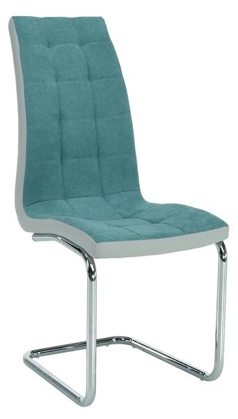 Scaun bucatarie SALOMA NEW, textil/piele ecologica/metal, mentol/gri/c