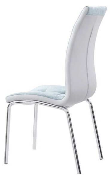 Scaun bucatarie GERDA NEW, mentol/gri/crom, textil/piele ecologica/met