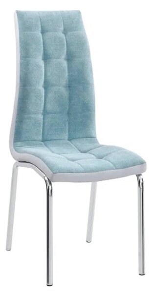 Scaun bucatarie GERDA NEW, mentol/gri/crom, textil/piele ecologica/met