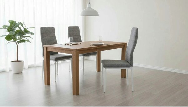 Scaun COLETA NOVA, gri/alb, textil/metal, 41x49x96 cm