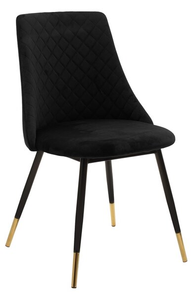 Scaun catifea Giselle Pako World Negru 52x51x82 cm