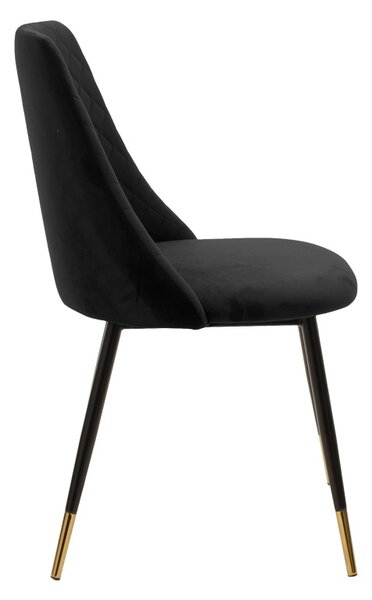 Scaun catifea Giselle Pako World Negru 52x51x82 cm