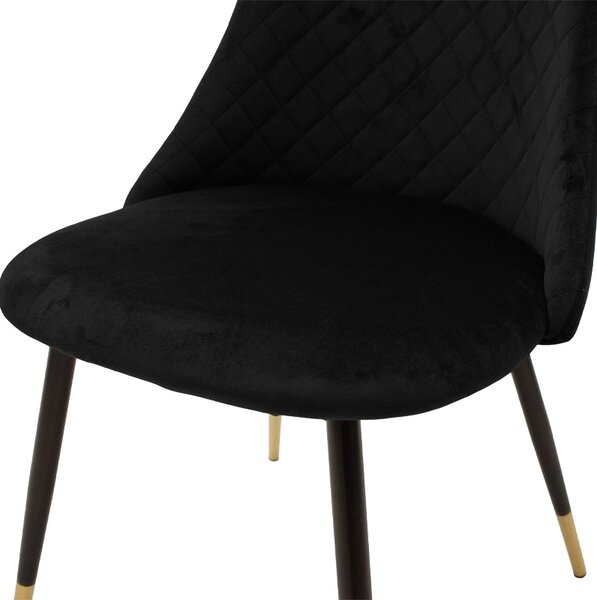 Scaun catifea Giselle Pako World Negru 52x51x82 cm