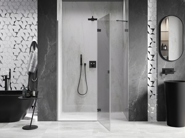Mexen, Ușă de duș cu balamale pe dreapta Mexen Lunar 130 cm, transparentă, bronz închis - 834-130-000-95-00-P