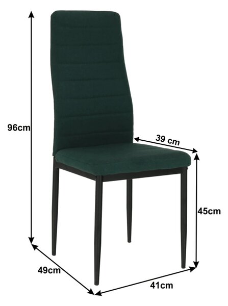 Scaun COLETA NOVA, smarald/negru, textil/metal, 41x49x96 cm