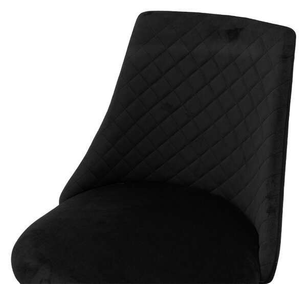Scaun catifea Giselle Pako World Negru 52x51x82 cm