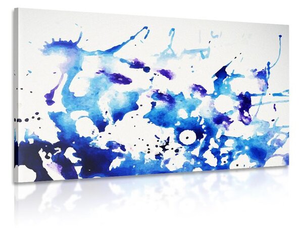 Tablou acuarel albastru în design abstract