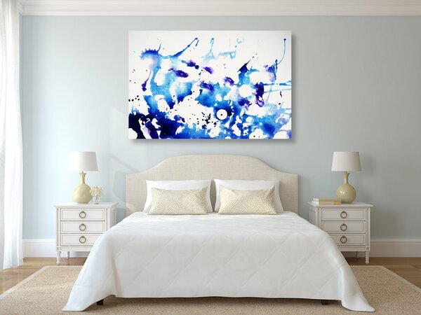 Tablou acuarel albastru în design abstract