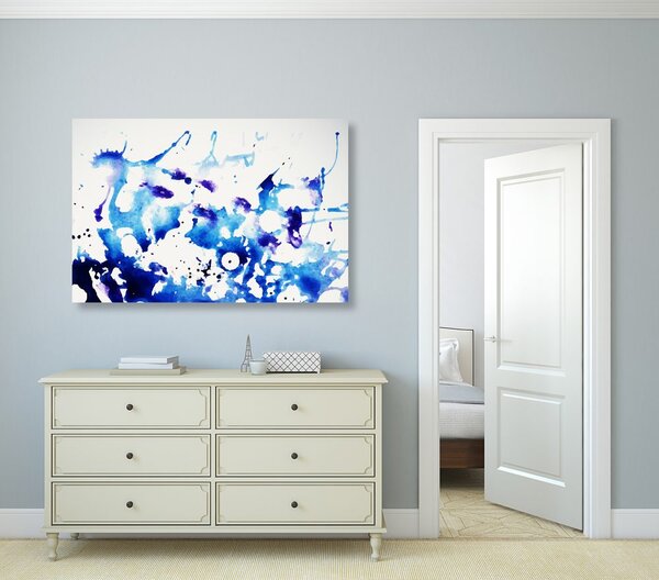 Tablou acuarel albastru în design abstract
