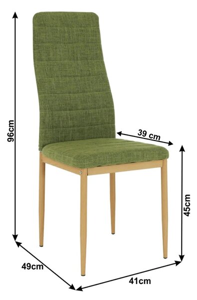 Scaun COLETA NOVA, verde/fag, stofa clasica/metal, 41x49x96 cm