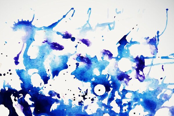 Tablou acuarel albastru în design abstract