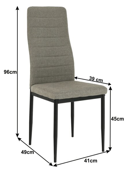 Scaun COLETA NOVA, maro/negru, textil/metal, 41x49x96 cm