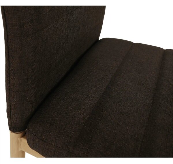 Scaun COLETA NOVA, maro inchis/fag, textil/metal, 41x49x96 cm