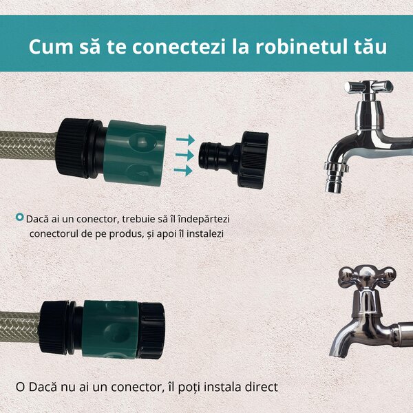 DURHAND Rola pentru tub de apa de Gradina Automat cu Fixaj pe Perete cu Tub de 10m, 28x14x34cm | Aosom Romania