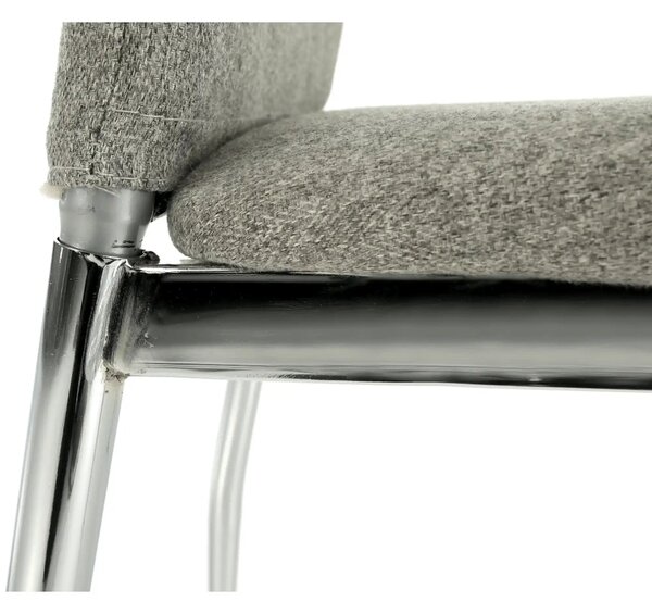 Scaun bucatarie OLIVA NEW, bej/crom, textil/metal, 42x52x97 cm