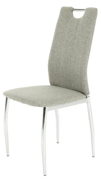 Scaun bucatarie OLIVA NEW, bej/crom, textil/metal, 42x52x97 cm