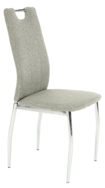 Scaun bucatarie OLIVA NEW, bej/crom, textil/metal, 42x52x97 cm