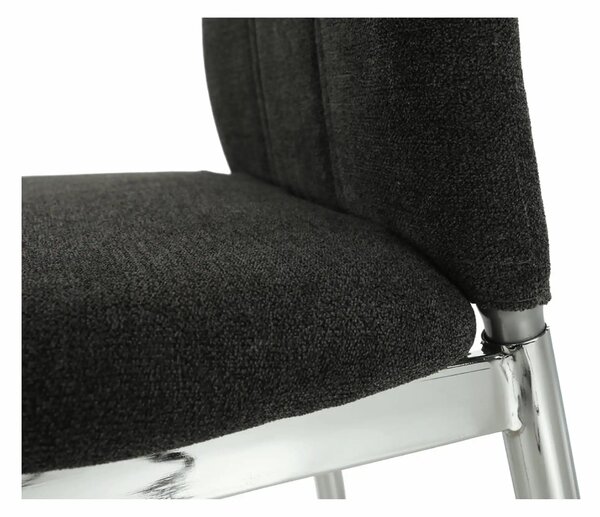 Scaun OLIVA NEW, gri maroniu/crom, textil/metal, 42x52x97 cm