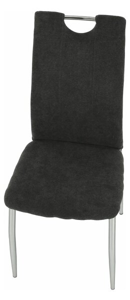 Scaun OLIVA NEW, gri maroniu/crom, textil/metal, 42x52x97 cm