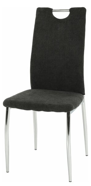 Scaun OLIVA NEW, gri maroniu/crom, textil/metal, 42x52x97 cm