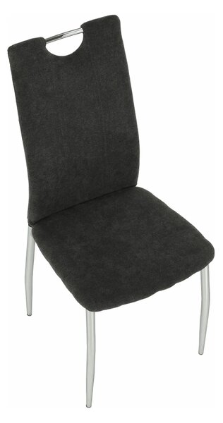 Scaun OLIVA NEW, gri maroniu/crom, textil/metal, 42x52x97 cm