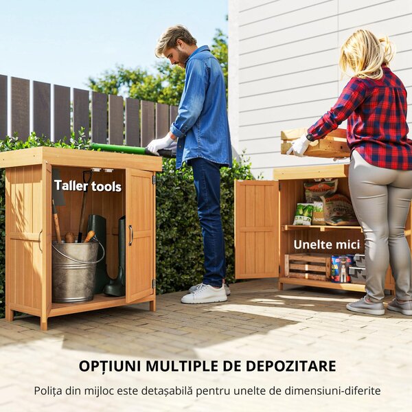 Outsunny Dulap de Grădină pentru Depozitare Unelte, Magazie
