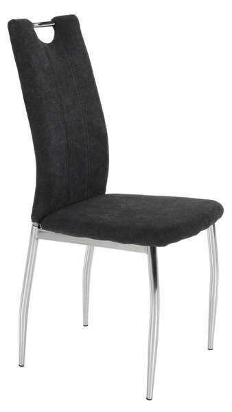 Scaun OLIVA NEW, gri maroniu/crom, textil/metal, 42x52x97 cm