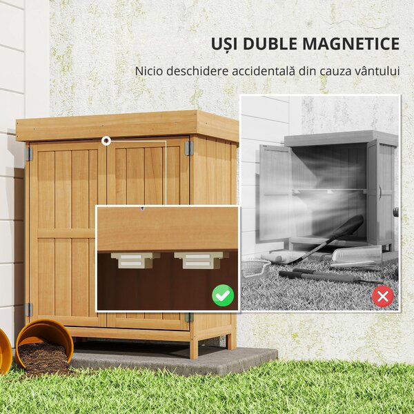 Outsunny Dulap de Grădină pentru Depozitare Unelte, Magazie